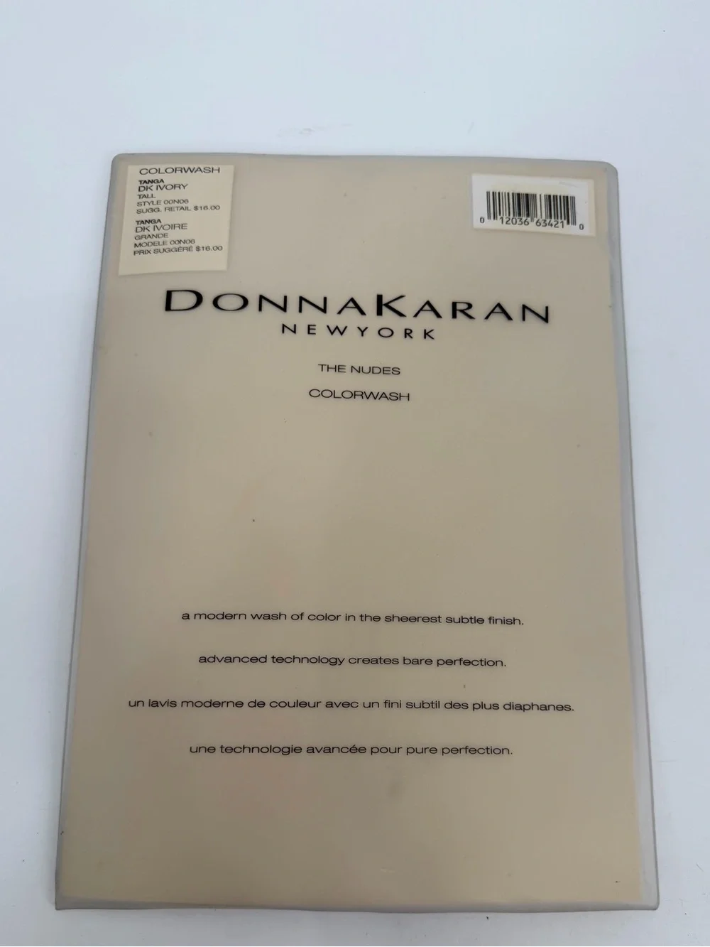 Donna Karan New York Pantyhose sz TALL Colorwash The Nudes VTG Dk Ivory Tanga